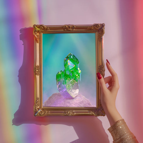 Raw Green Quartz Cluster Fine Art Print